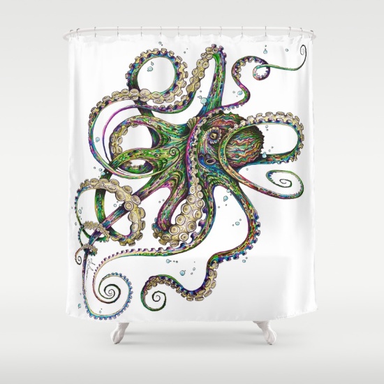 Octopus Fabric Shower Curtain