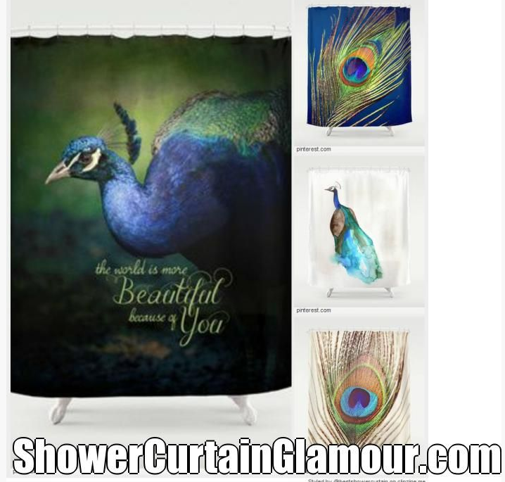 peacock feather shower curtains