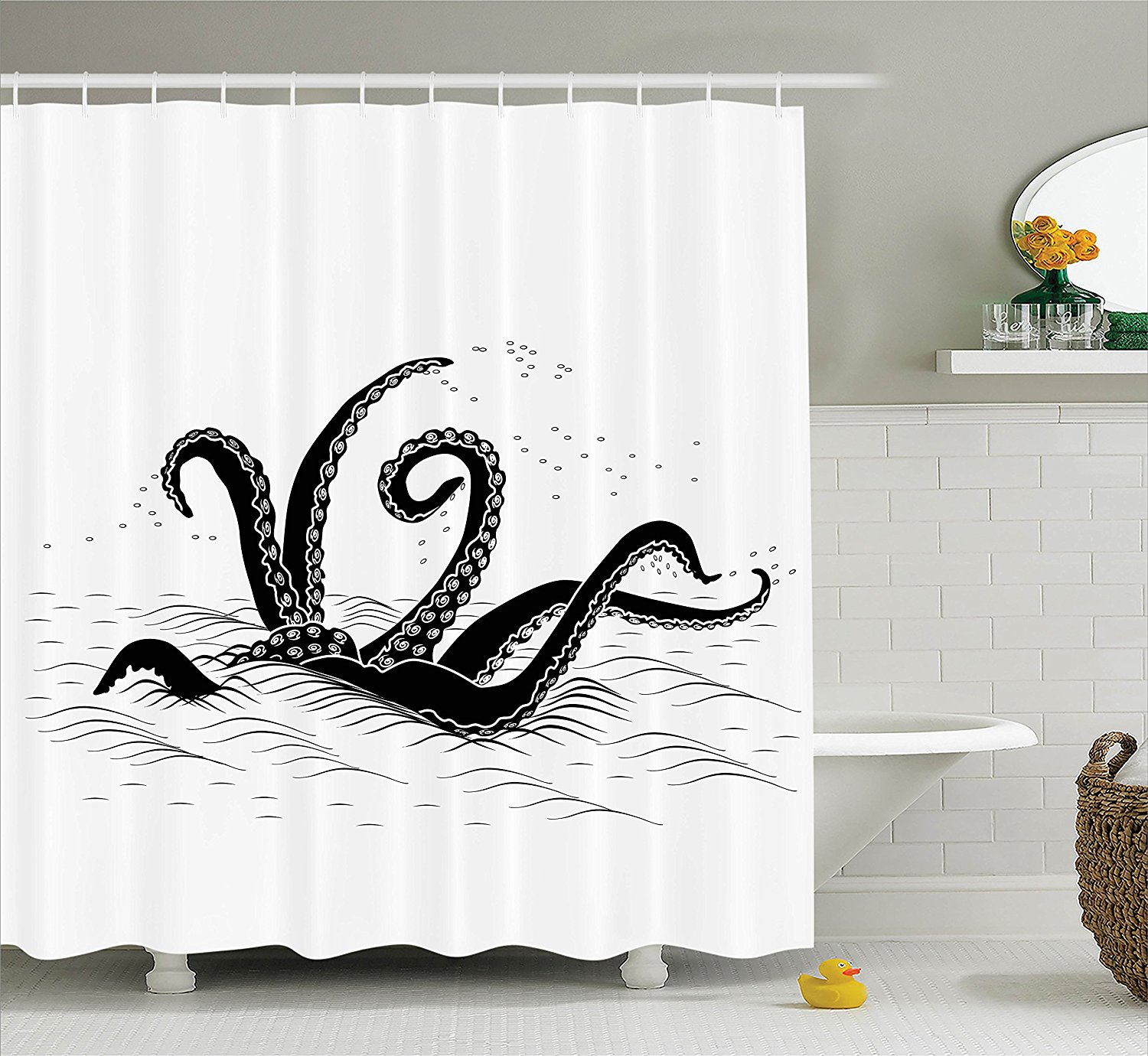 unique octopus kraken shower curtains