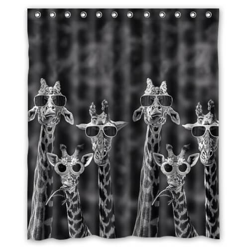 Funny Giraffe Shower Curtain