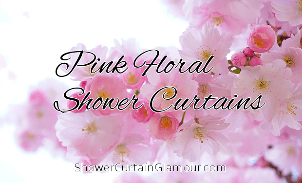 Beautiful Pink Floral Fabric Bathroom Shower Curtains