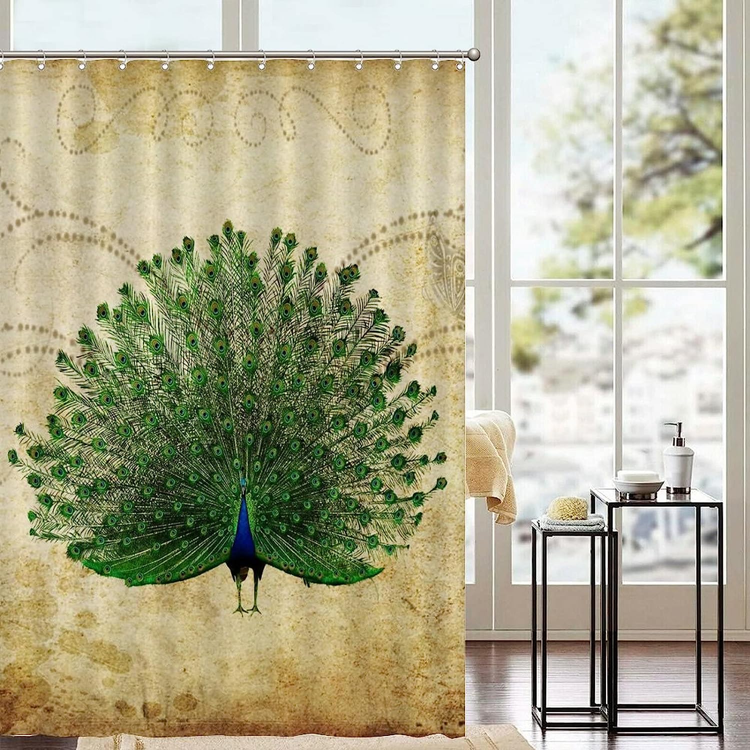 Retro Peacock Shower Curtain Liner Set Review